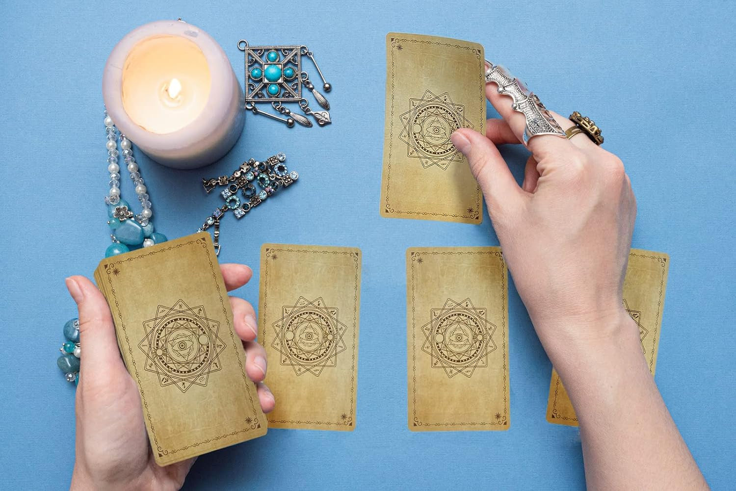 Tarot Cards Deck with Guide Book,Tarot Cards for Beginners and Expert Readers,Tarot Cards Set,Tarot Cards Standard Size 4.75" X 2.76",78 Classic Tarot Cards (Yellow Angel Set)