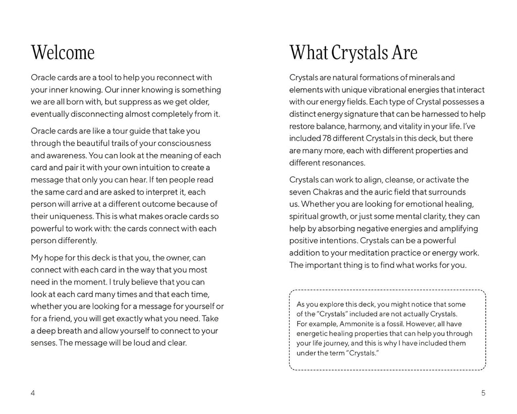 Crystal Oracle Deck: 78 Crystal Cards for Holistic Wellbeing