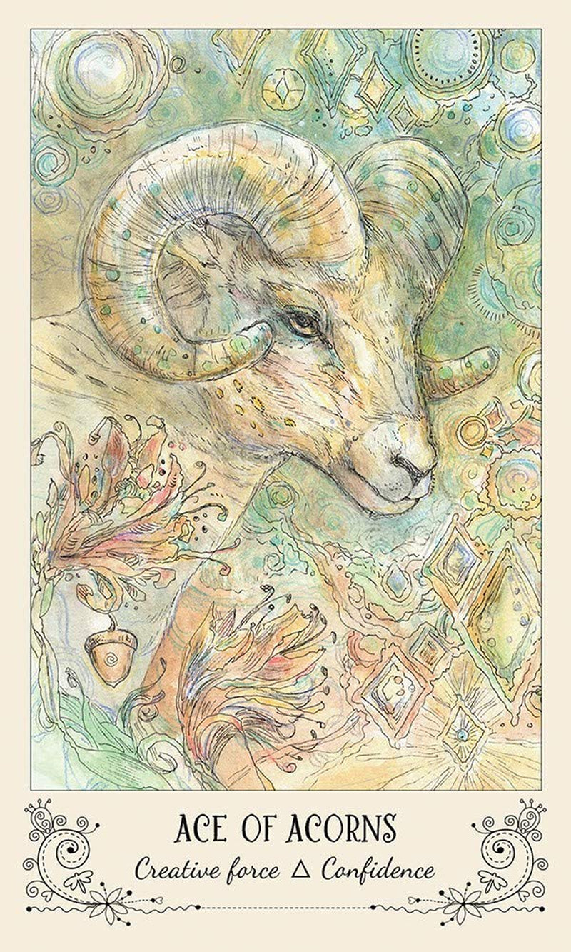 Spiritsong Tarot: 78-Card Tarot Deck with Animal Spirit Guides, Shamanic Symbolism, Hand-Drawn Visionary Artwork, Divine Guidance, 108-Page Guidebook
