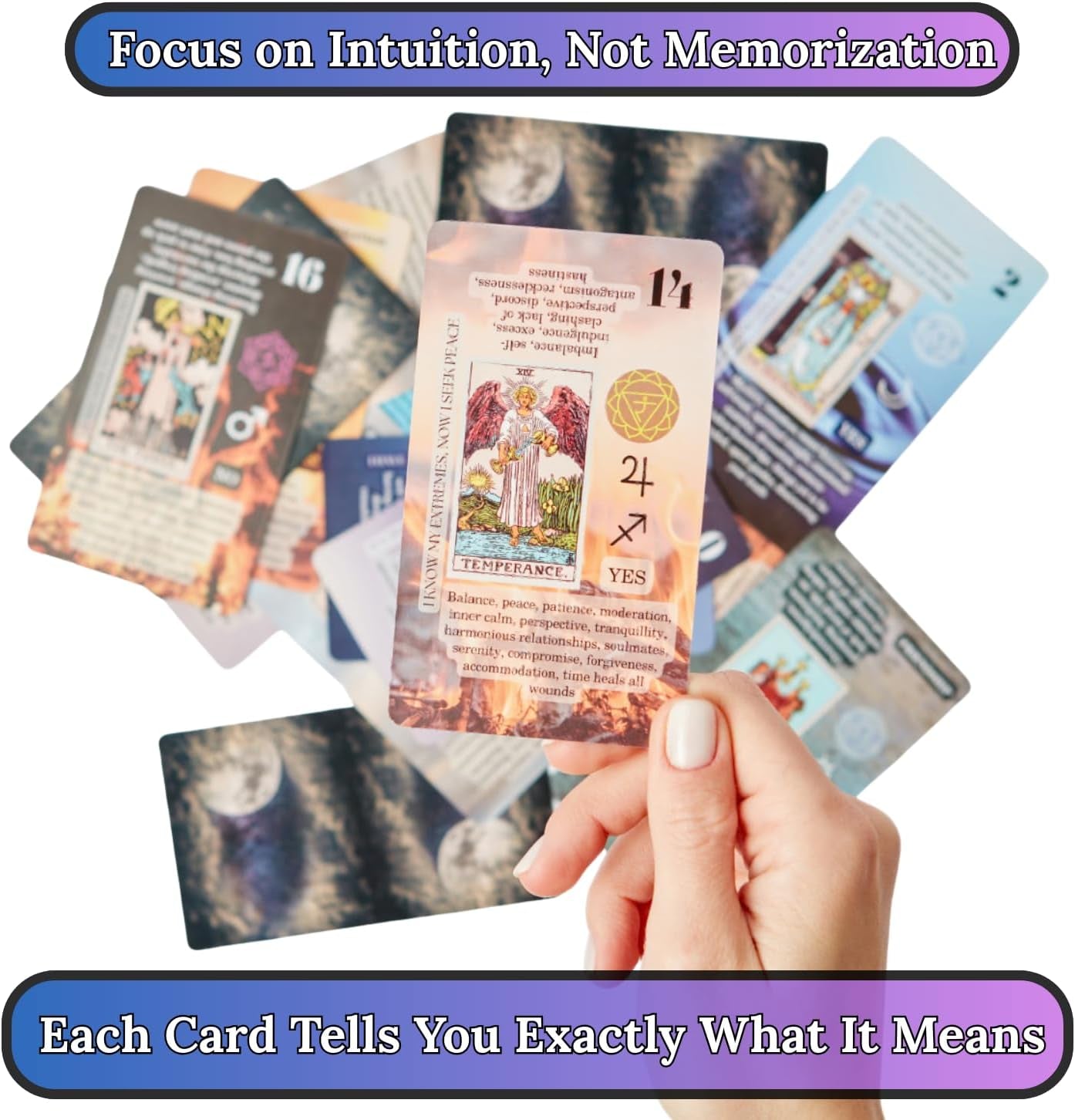 Tarot Learning Set for Beginners: Learning Tarot Cards for Beginners, Satin Tarot Holder and Tarot Journal for Planning Spiritual (Lavender)