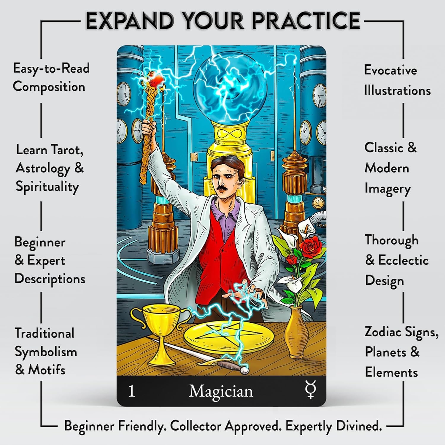 Cards Deck with Online Guide QR Codes for Beginners and Experts Readers, 78 Tarot Deck Cards, Classic Traditional Tarot Deck Standard Size 4.75" X 2.75", Fortune Telling Cards Game