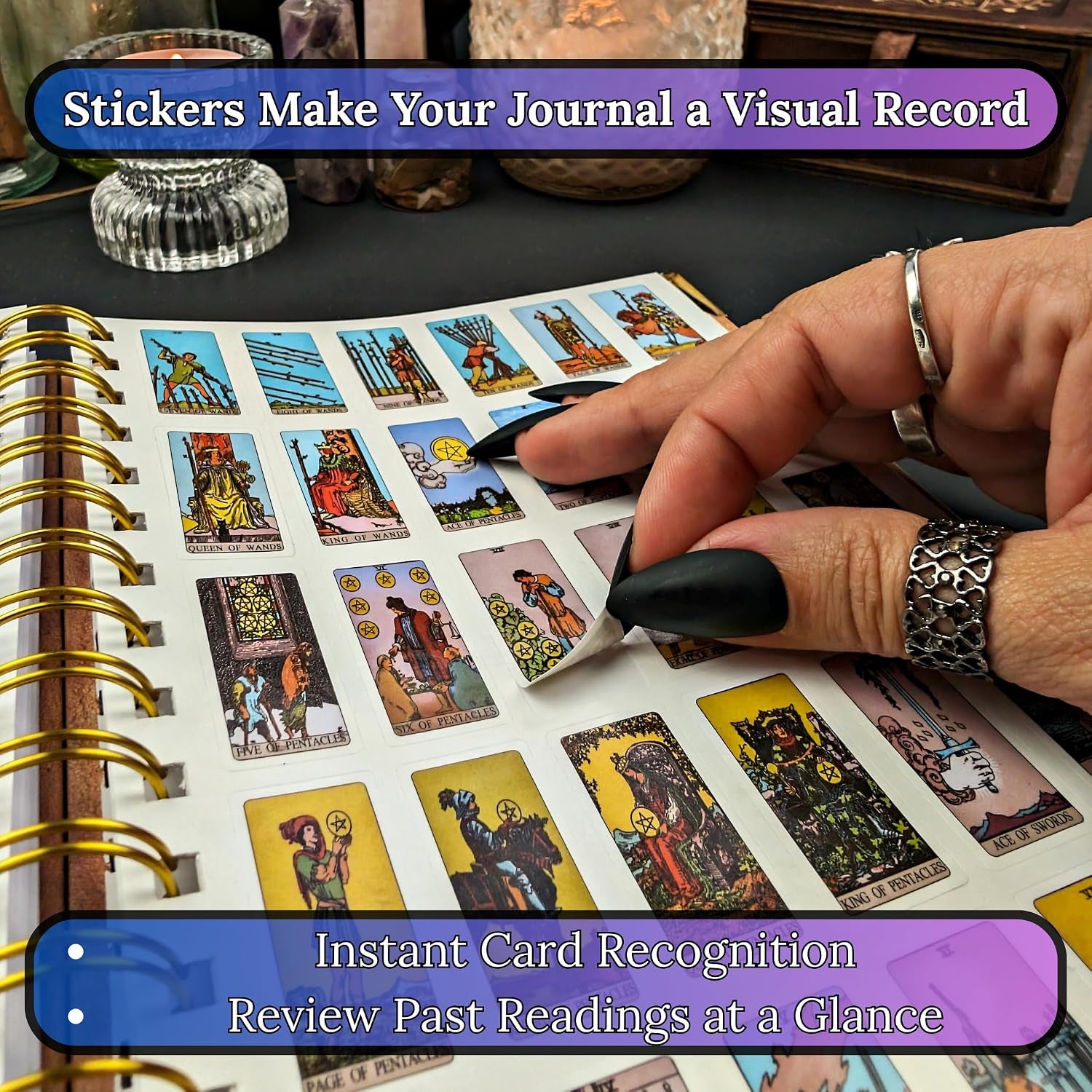Tarot Learning Set for Beginners: Learning Tarot Cards for Beginners, Satin Tarot Holder and Tarot Journal for Planning Spiritual (Lavender)