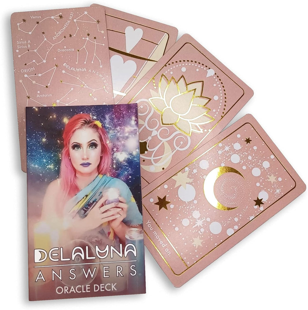 Oracle Cards: 53 Love Tarot Cards Deck for Beginners, Hidden Truth Affirmations with Gold Embossing for Women, Angel and Fairy Cards with Meanings on Them, Witchy Gifts for Divination