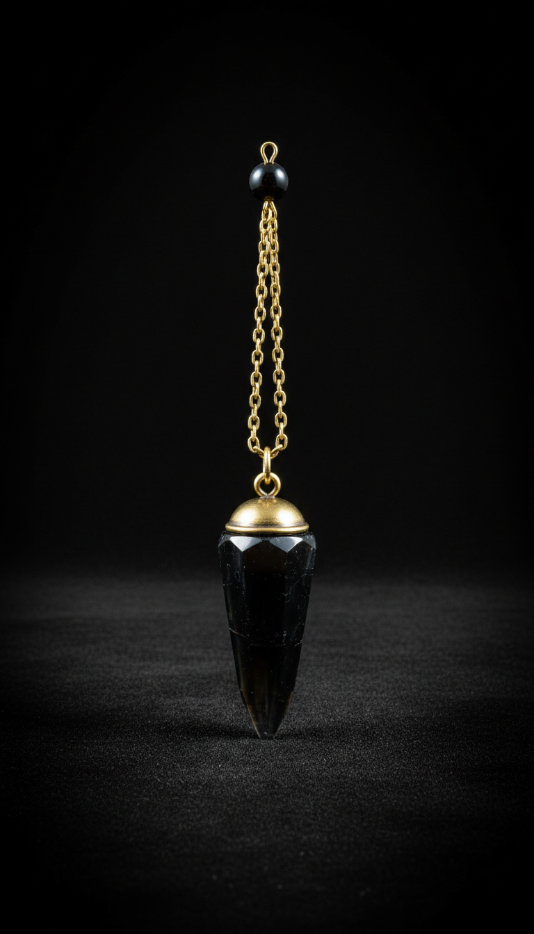 Obsidian pendulum with midnight chain