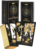 Tarot Cards with Guide Book - 78 Gold for Beginners Deck Set Rider Waite Guidebook Black Decks Original