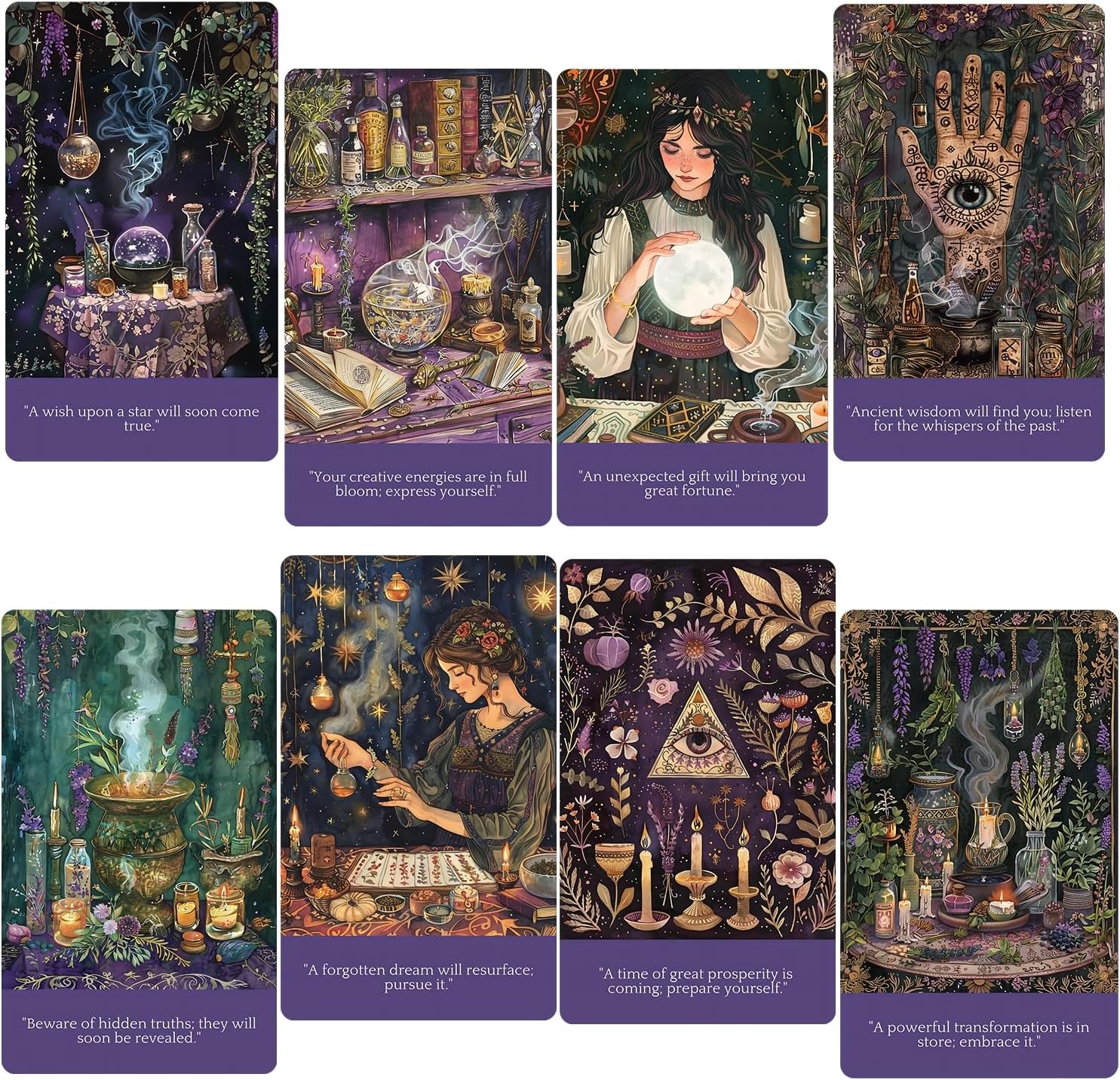 Fortune Teller Oracle Cards: Explore and Reveal the Future, Provide Guidance and Inspiration for Daily Life. Oracle Tarot Cards for Beginners, Suitable for Daily Life, Divination, Spiritual Practice