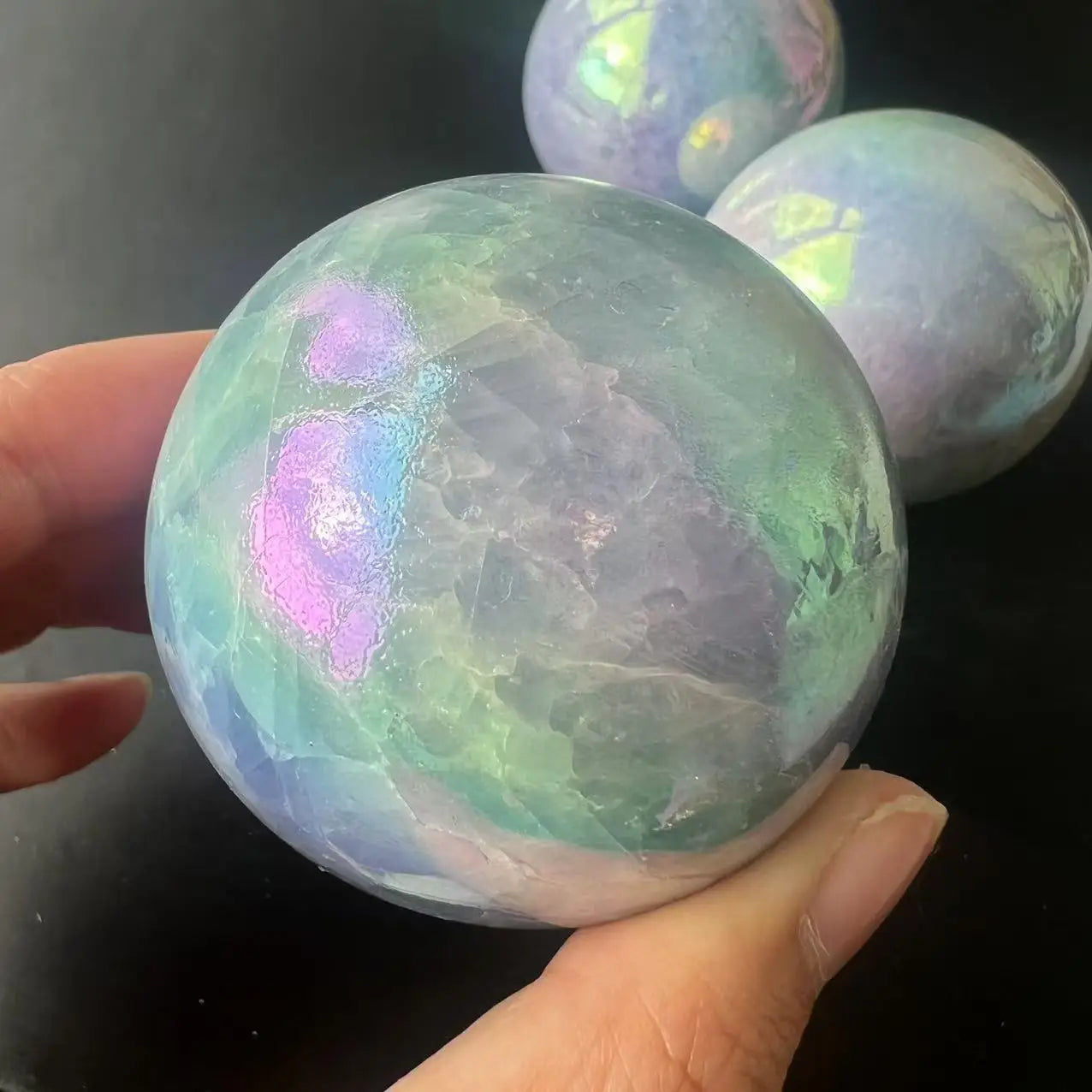 Natural Stones Quartz Crystal Healing Sphere Aura Celestite Ball Gemstones Reiki Home Decoration