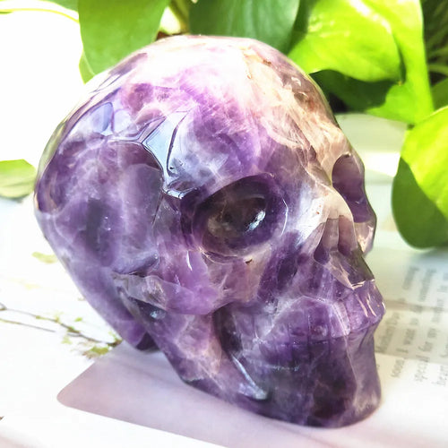 2.5Ib High Quality Natural Amethyst Crystal Skull Dreamy Amethystine Head Healing Crystal Home Decor Healing