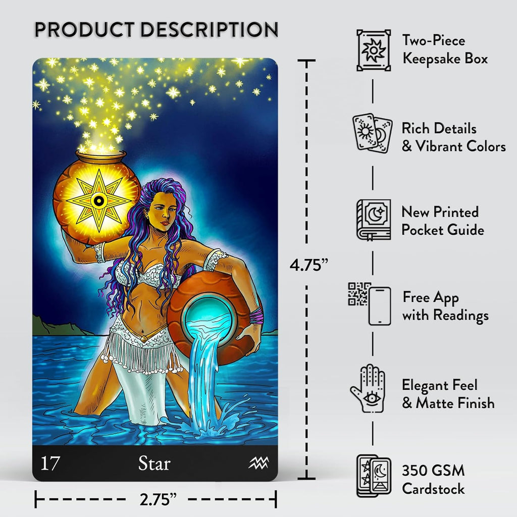 Cards Deck with Online Guide QR Codes for Beginners and Experts Readers, 78 Tarot Deck Cards, Classic Traditional Tarot Deck Standard Size 4.75" X 2.75", Fortune Telling Cards Game