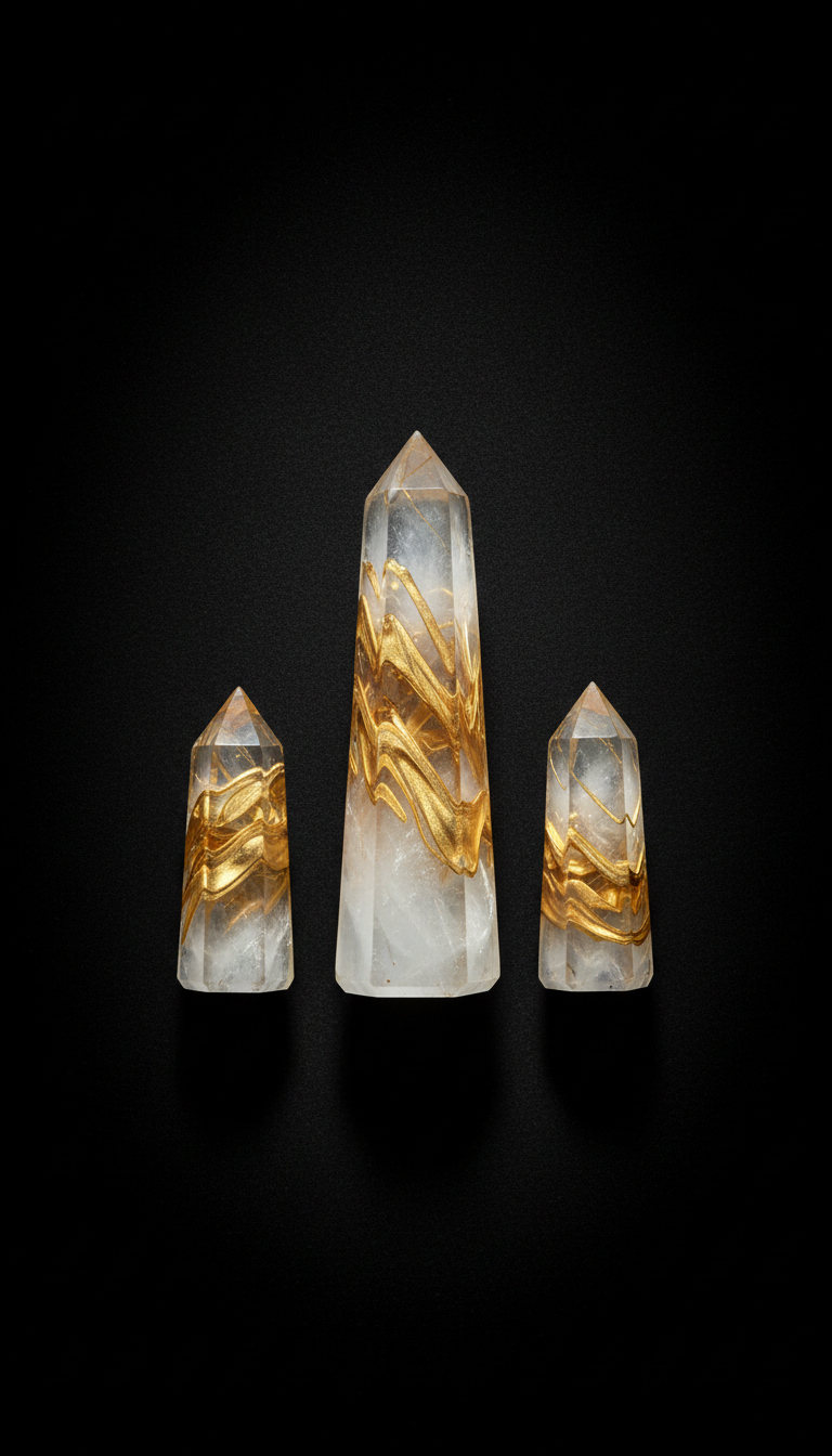 Crystal set with imperial gold accents