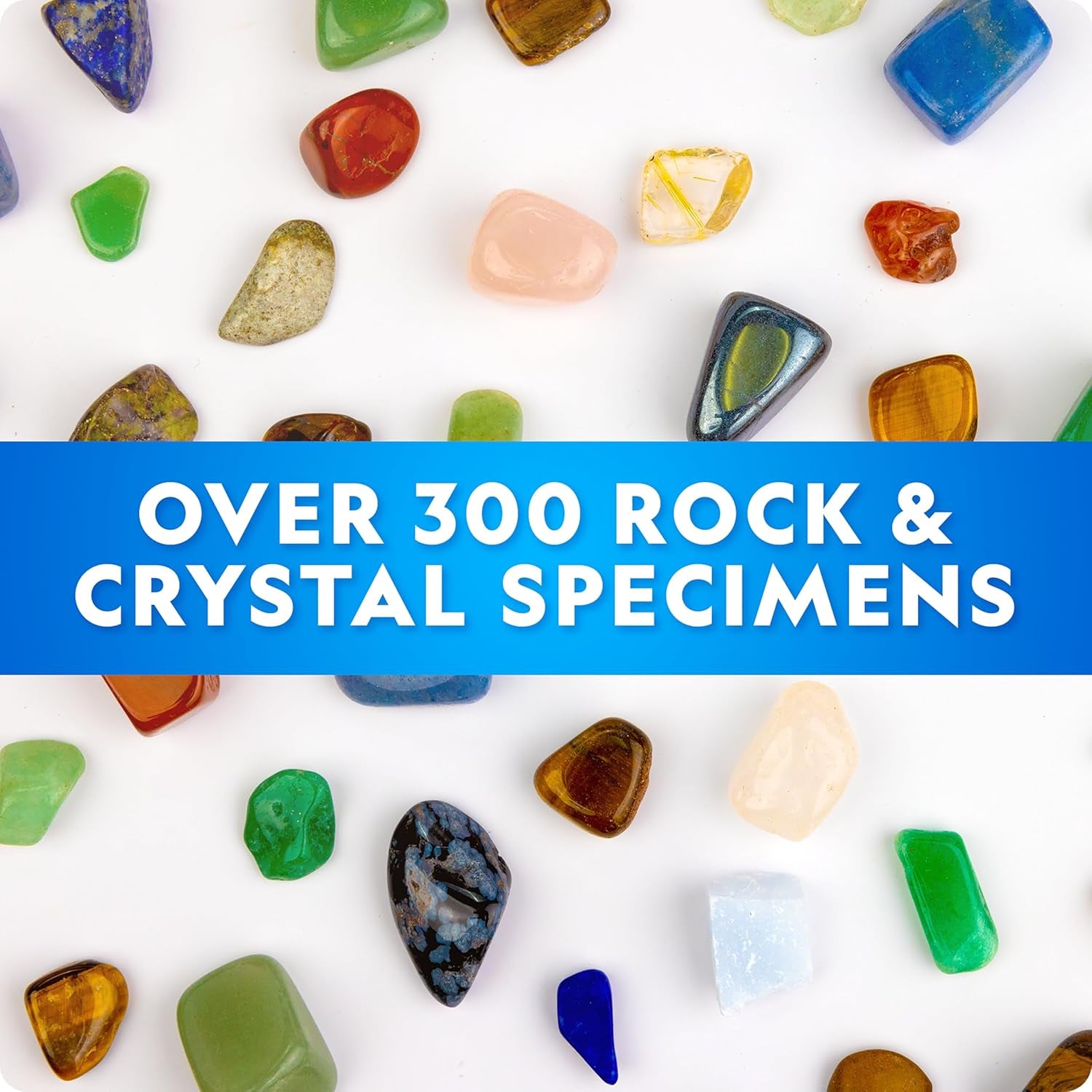 National Geographic Rock Collection Box for Kids – 300 Piece Gemstones, Minerals & Crystals Science Kit, Geology Kit for Boys & Girls