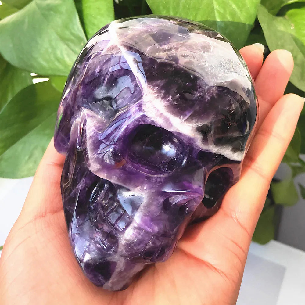 2.5Ib High Quality Natural Amethyst Crystal Skull Dreamy Amethystine Head Healing Crystal Home Decor Healing