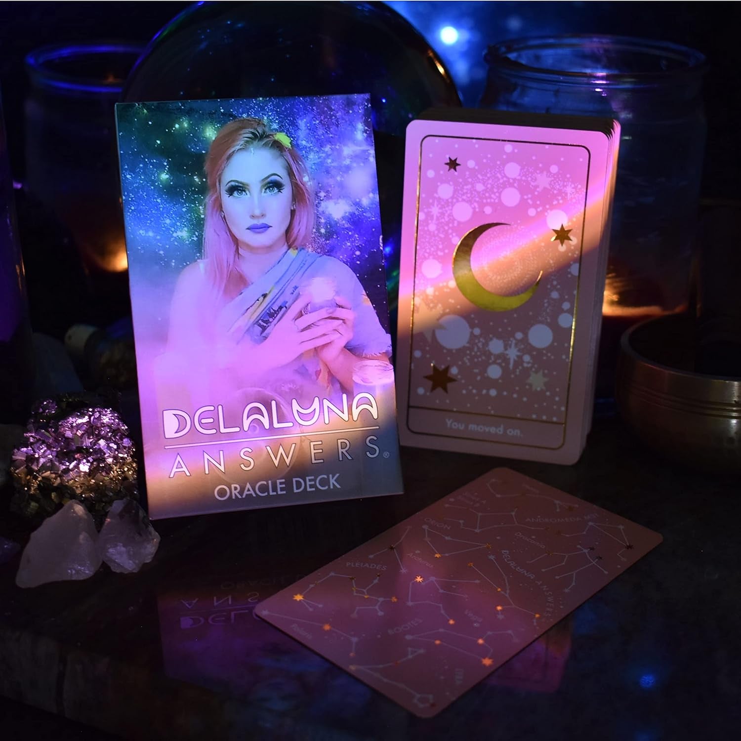 Oracle Cards: 53 Love Tarot Cards Deck for Beginners, Hidden Truth Affirmations with Gold Embossing for Women, Angel and Fairy Cards with Meanings on Them, Witchy Gifts for Divination