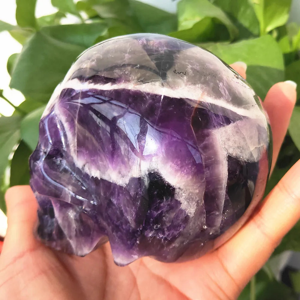 2.5Ib High Quality Natural Amethyst Crystal Skull Dreamy Amethystine Head Healing Crystal Home Decor Healing