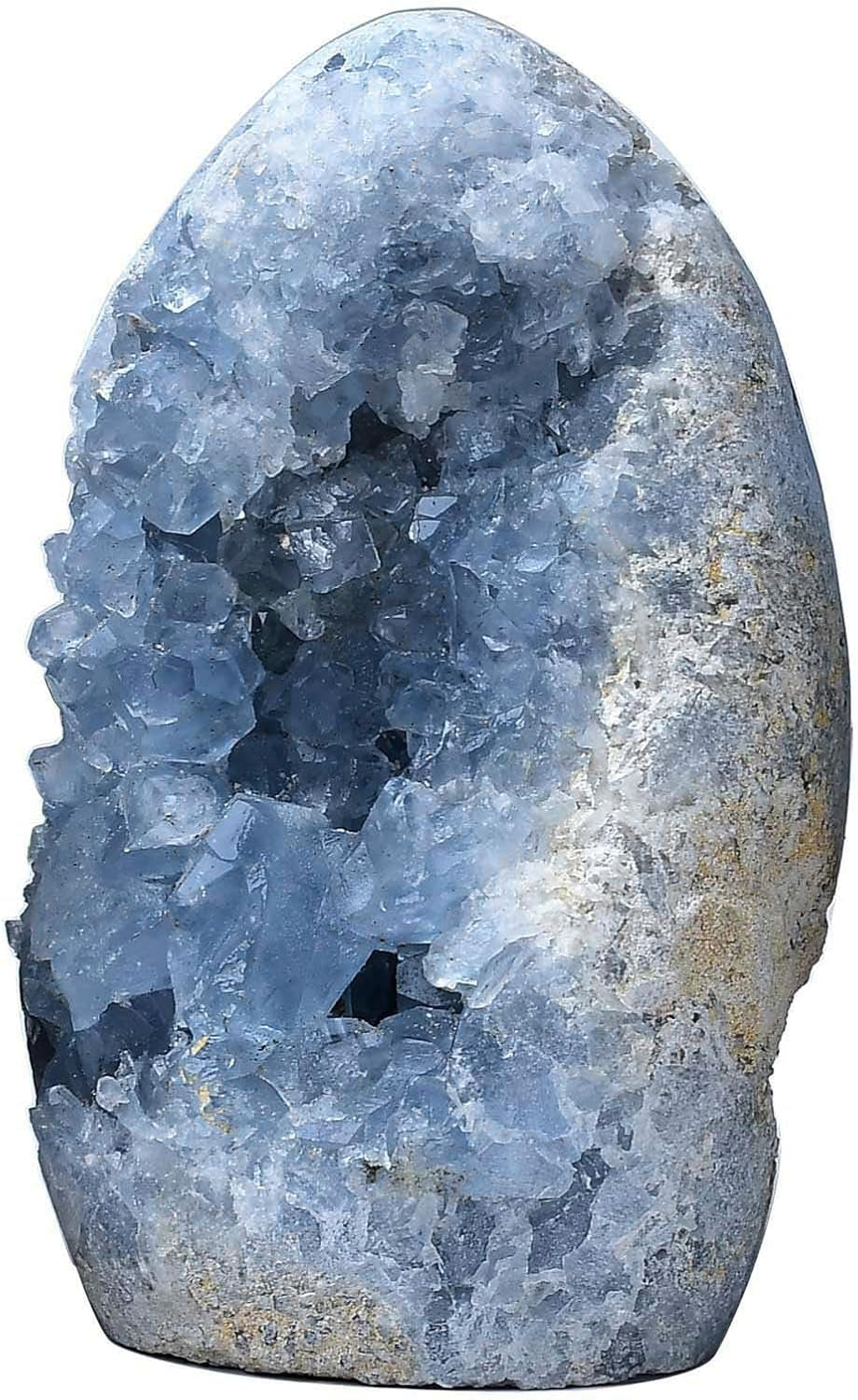 Natural Blue Celestite Cluster Geode Healing Crystal Stone Collection Mineral Specimen Home Office Decor Meditation Gifts 0.8-1.3 Pound
