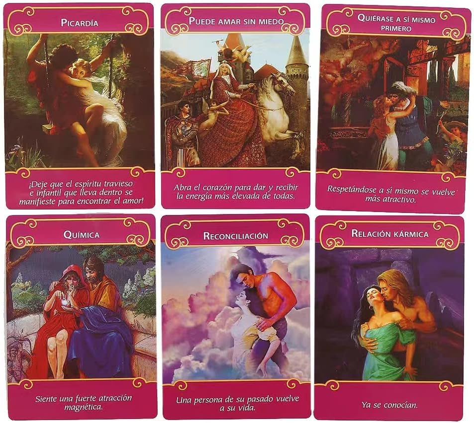 Tarot Cards - Los Angeles Del Amor Oracle Cards 78-Card Pocket Edition for Beginners, Divination Tools