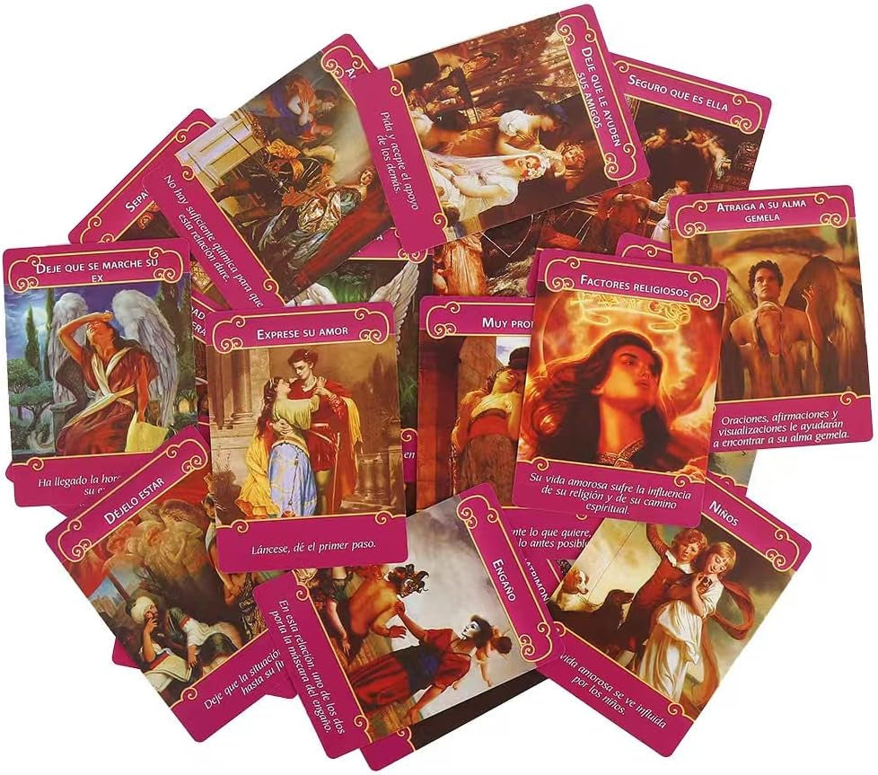 Tarot Cards - Los Angeles Del Amor Oracle Cards 78-Card Pocket Edition for Beginners, Divination Tools