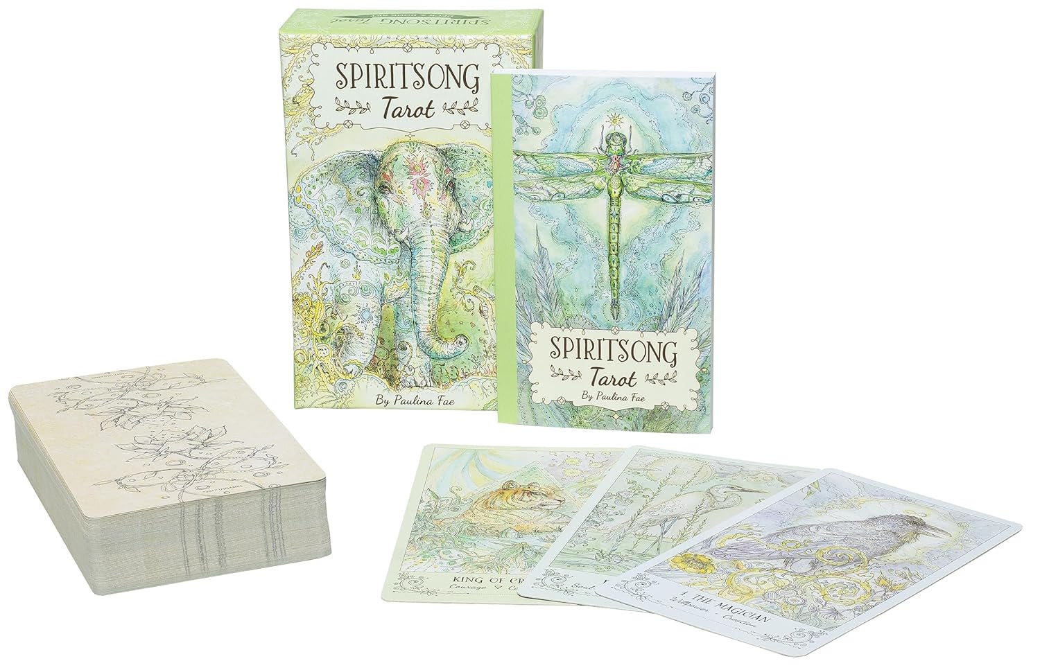 Spiritsong Tarot: 78-Card Tarot Deck with Animal Spirit Guides, Shamanic Symbolism, Hand-Drawn Visionary Artwork, Divine Guidance, 108-Page Guidebook