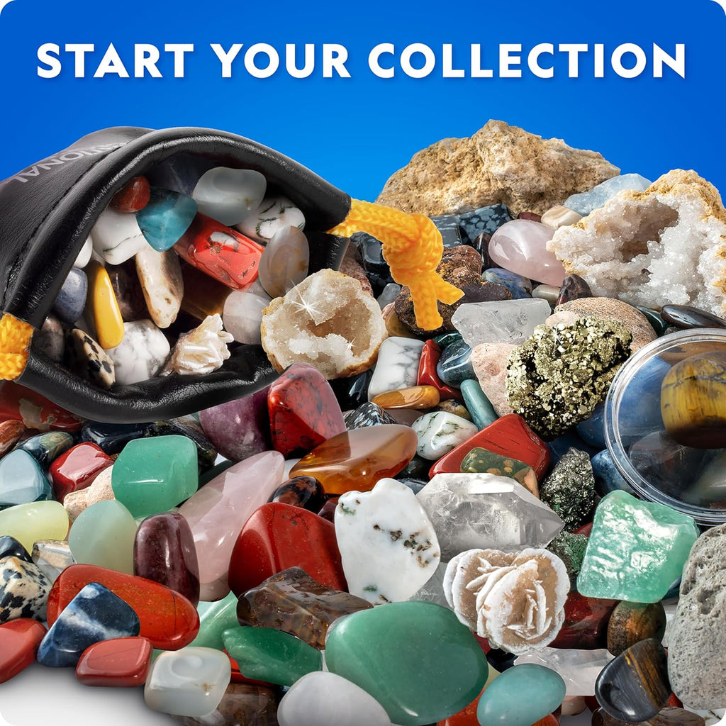 National Geographic Rock Collection Box for Kids – 300 Piece Gemstones, Minerals & Crystals Science Kit, Geology Kit for Boys & Girls