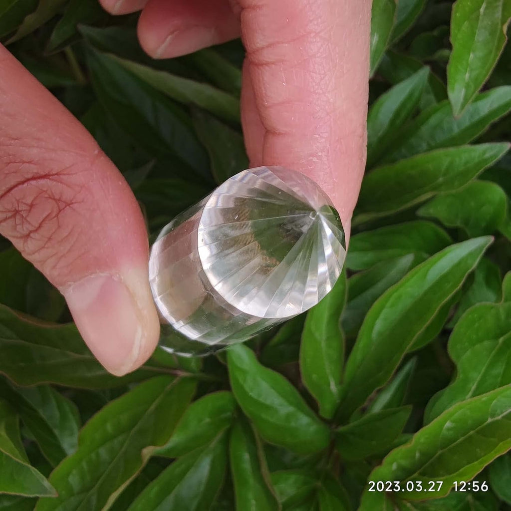 Clear Crystal Wand 24 Sided Vogel Crystal Point 2.36 Inch Double Terminated Crystal Tower Natural Crystal Chakra Quartz Healing Crystal for Chakra Spiritual Meditation Home Decor Gift