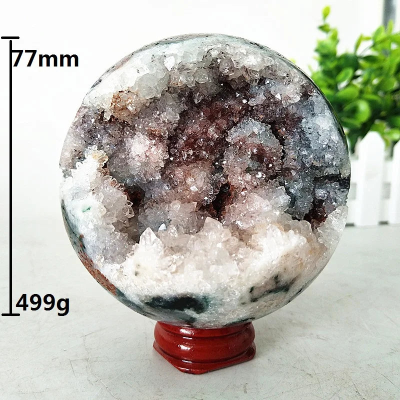 Brazil Natural Pink Amethyst Geode Crystal Sphere Stone Ball Room Decor Gemstones Amethyste Chakras Healing Crystals Decoration
