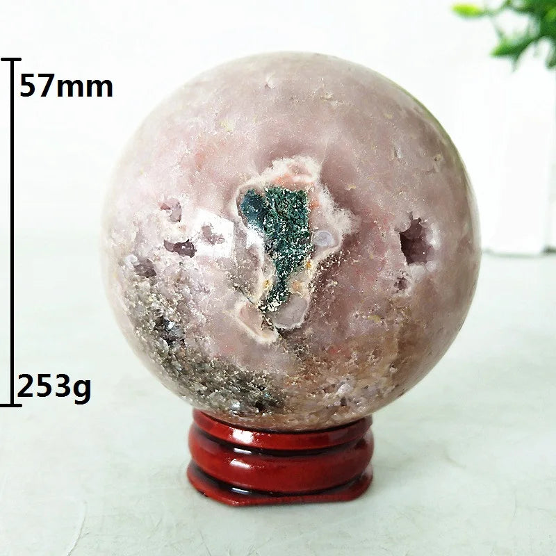 Brazil Natural Pink Amethyst Geode Crystal Sphere Stone Ball Room Decor Gemstones Amethyste Chakras Healing Crystals Decoration
