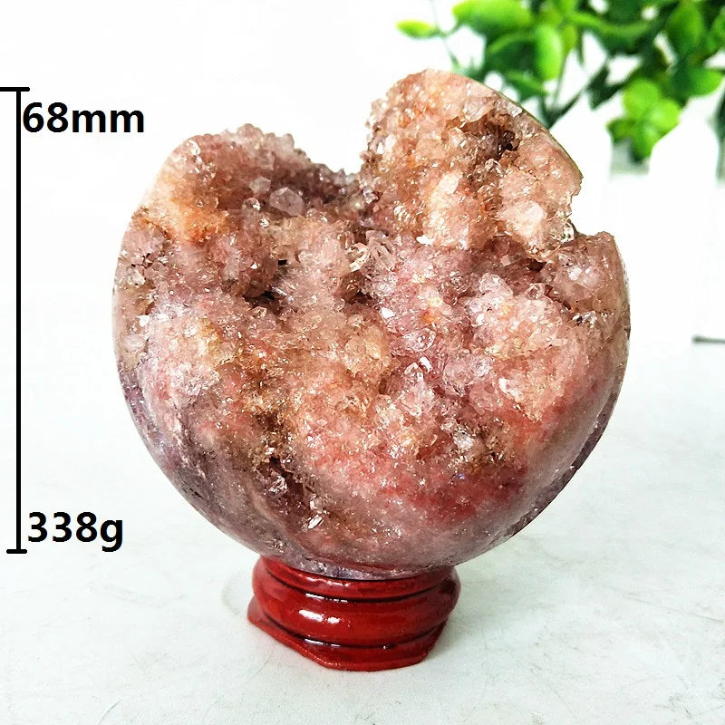Brazil Natural Pink Amethyst Geode Crystal Sphere Stone Ball Room Decor Gemstones Amethyste Chakras Healing Crystals Decoration