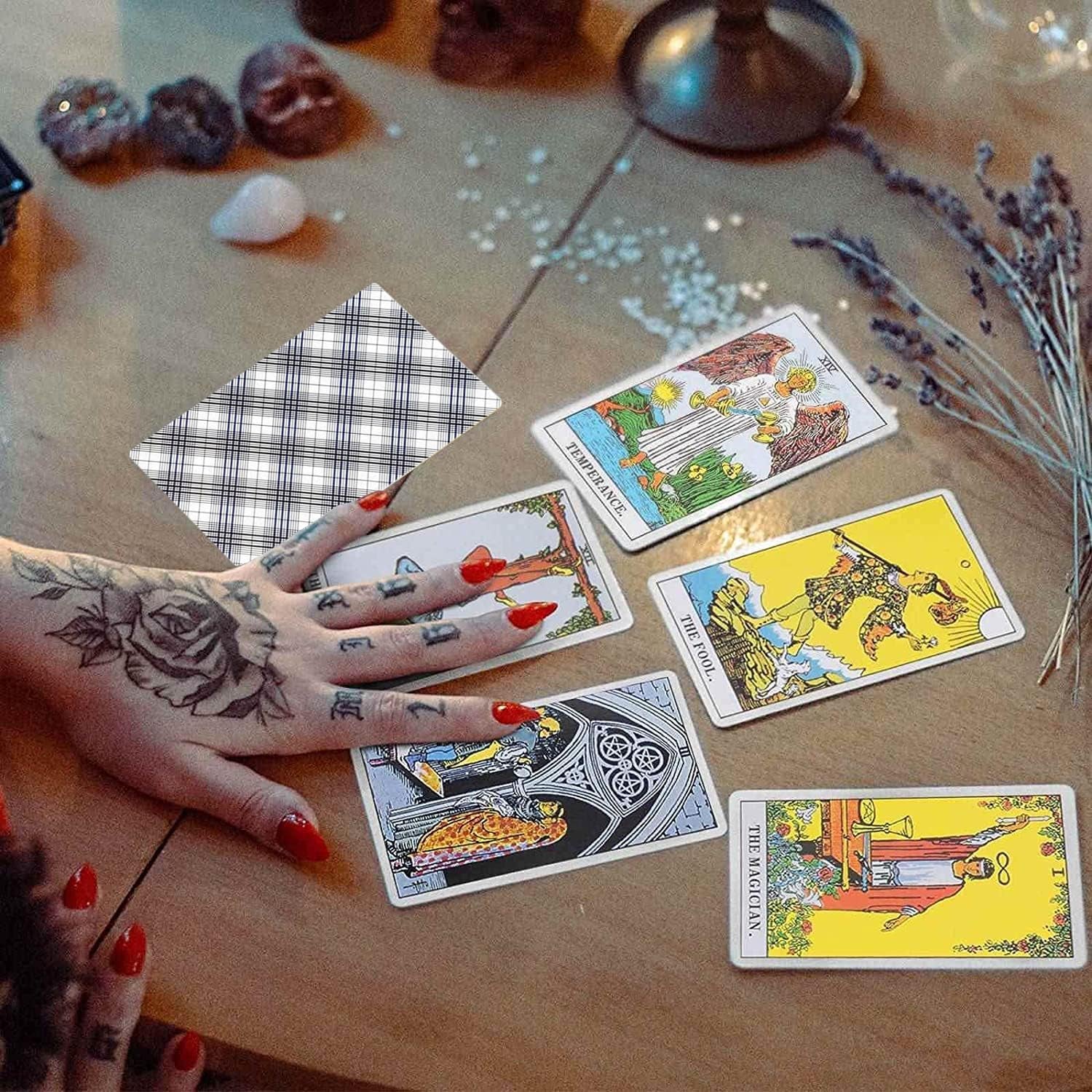 Tarot Cards Deck with Guidebook & Carry Bag - 78 Original Tarot Cards Deck, Smith Classic Artwork, Traditional Standard Tarot Decks, Card Reading Game for Beginners & Expert Readers (Classic Rider)