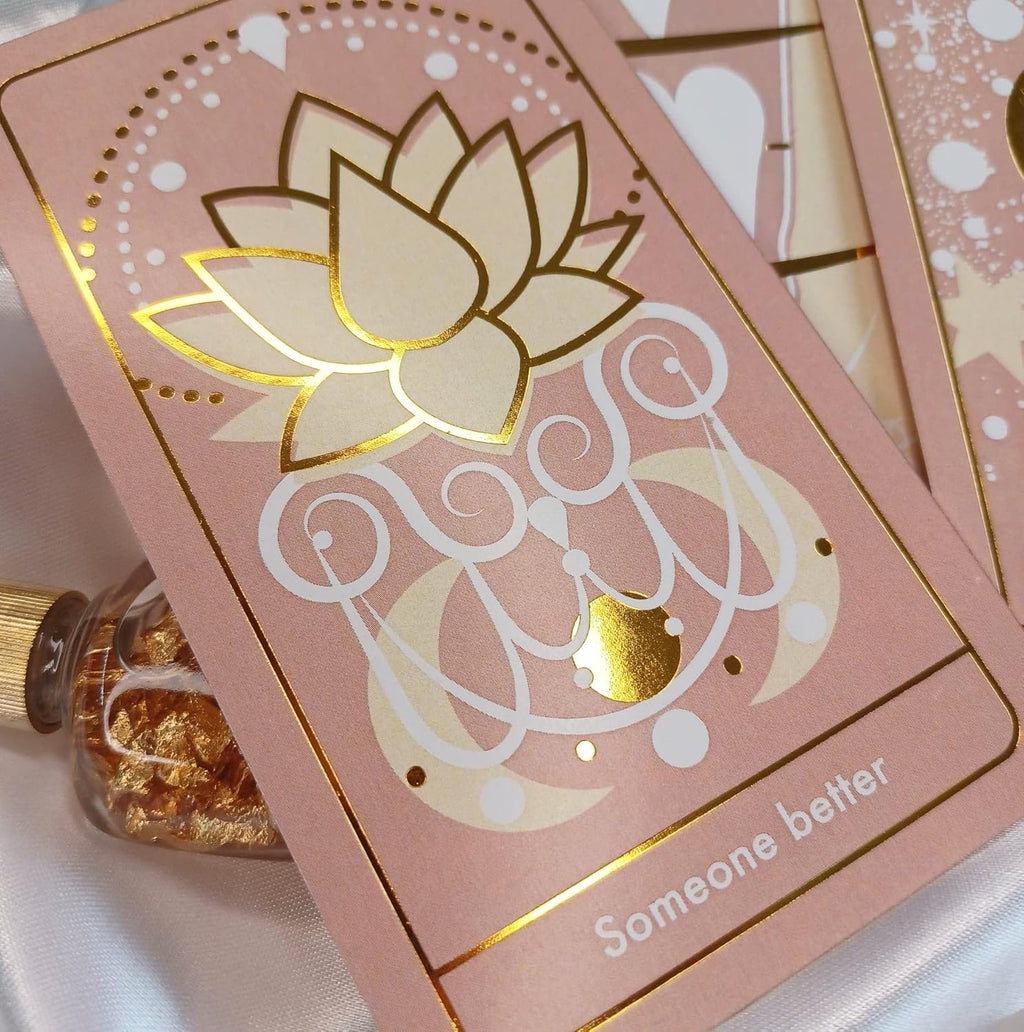 Oracle Cards: 53 Love Tarot Cards Deck for Beginners, Hidden Truth Affirmations with Gold Embossing for Women, Angel and Fairy Cards with Meanings on Them, Witchy Gifts for Divination