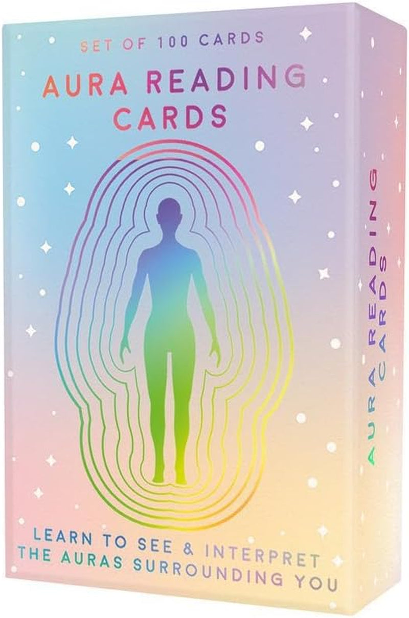 Aura Reading Cards - Self Discovery Activity Deck | 100-Card Set, Cardboard Build, Colourful Visuals, Knowledge and Exercises for Physical and Mental Wellbeing