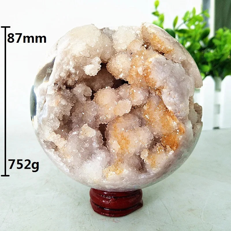 Brazil Natural Pink Amethyst Geode Crystal Sphere Stone Ball Room Decor Gemstones Amethyste Chakras Healing Crystals Decoration