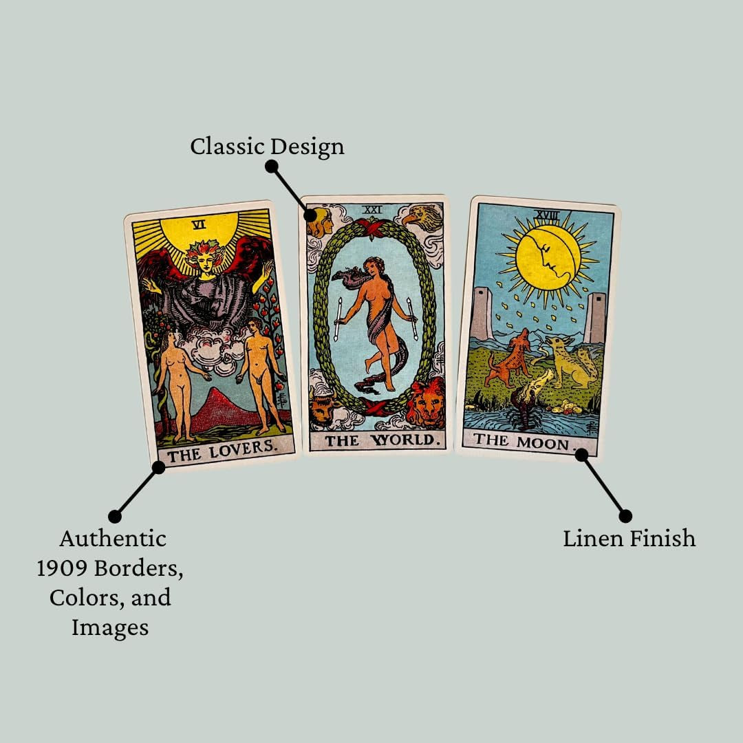Classic 1909 Tarot Deck & 88 Page Guide | Made in USA