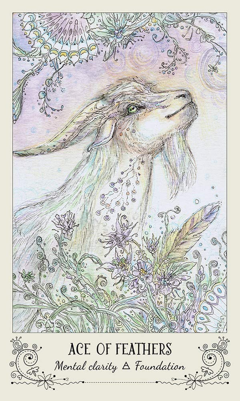 Spiritsong Tarot: 78-Card Tarot Deck with Animal Spirit Guides, Shamanic Symbolism, Hand-Drawn Visionary Artwork, Divine Guidance, 108-Page Guidebook