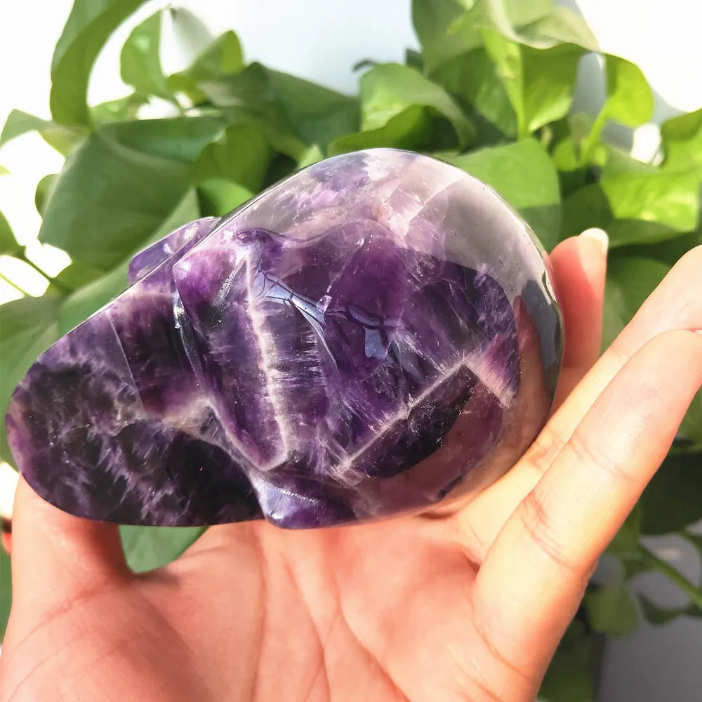 2.5Ib High Quality Natural Amethyst Crystal Skull Dreamy Amethystine Head Healing Crystal Home Decor Healing