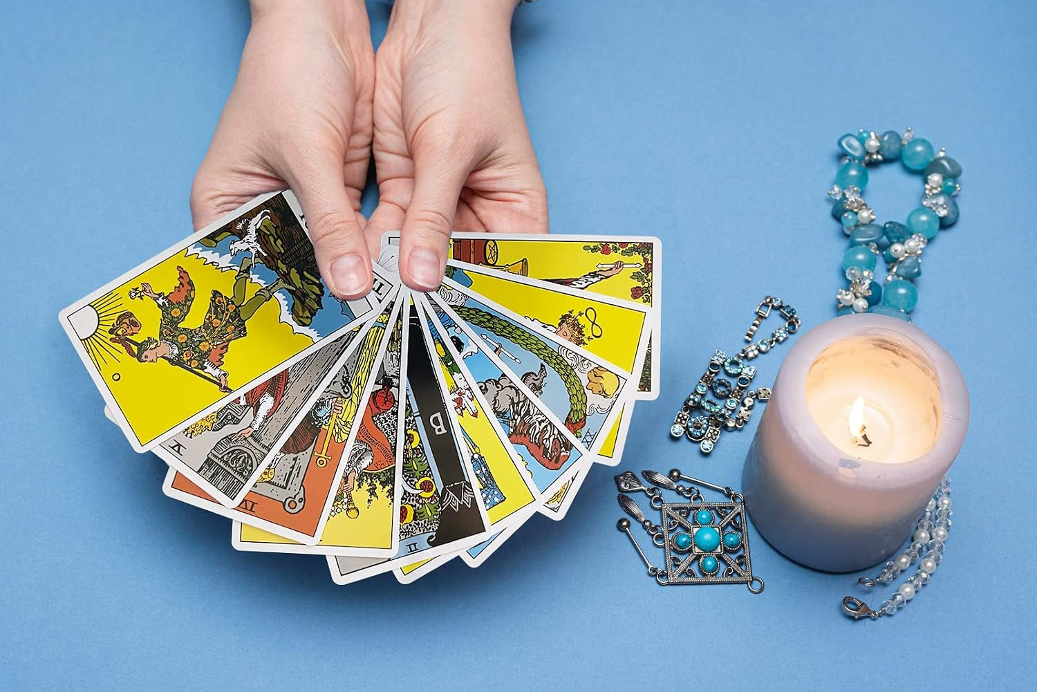 Tarot Cards Deck with Guide Book,Tarot Cards for Beginners and Expert Readers,Tarot Cards Set,Tarot Cards Standard Size 4.75" X 2.76",78 Classic Tarot Cards (Yellow Angel Set)