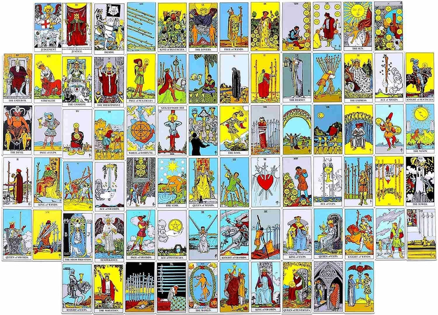 Tarot Cards Deck with Guidebook & Carry Bag - 78 Original Tarot Cards Deck, Smith Classic Artwork, Traditional Standard Tarot Decks, Card Reading Game for Beginners & Expert Readers (Classic Rider)