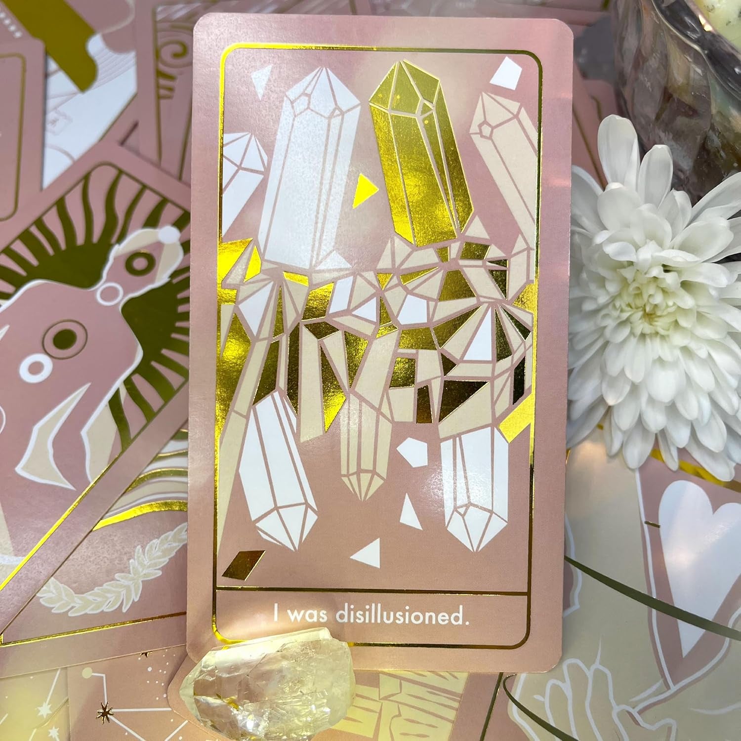 Oracle Cards: 53 Love Tarot Cards Deck for Beginners, Hidden Truth Affirmations with Gold Embossing for Women, Angel and Fairy Cards with Meanings on Them, Witchy Gifts for Divination