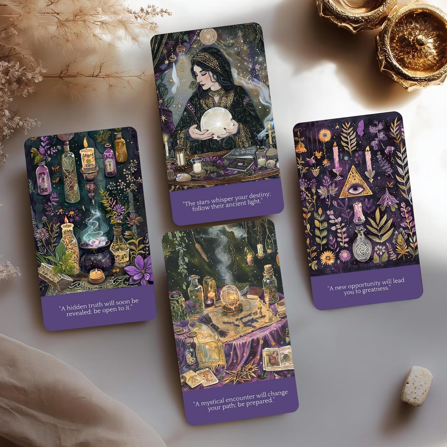 Fortune Teller Oracle Cards: Explore and Reveal the Future, Provide Guidance and Inspiration for Daily Life. Oracle Tarot Cards for Beginners, Suitable for Daily Life, Divination, Spiritual Practice