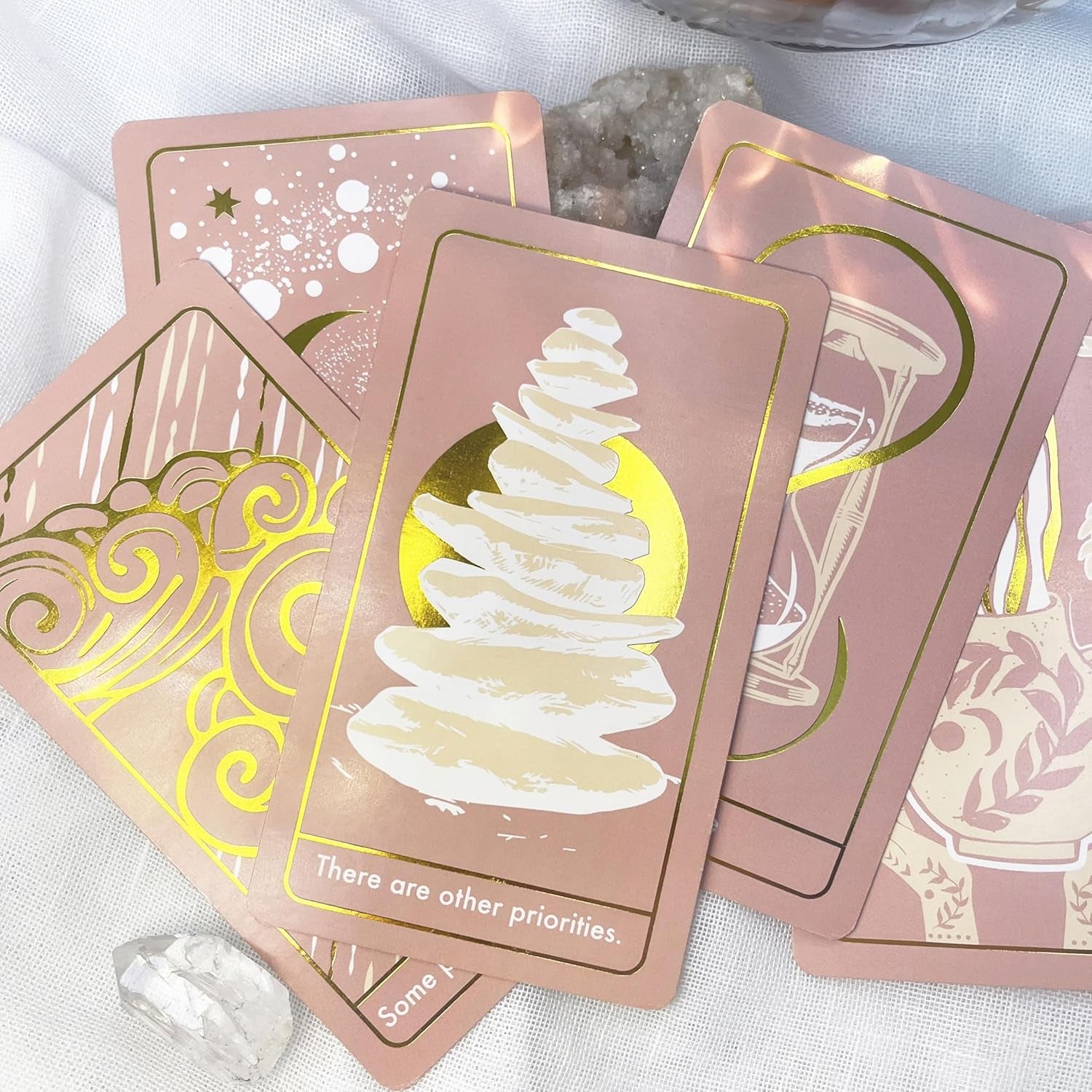 Oracle Cards: 53 Love Tarot Cards Deck for Beginners, Hidden Truth Affirmations with Gold Embossing for Women, Angel and Fairy Cards with Meanings on Them, Witchy Gifts for Divination