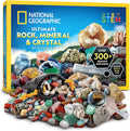 National Geographic Rock Collection Box for Kids – 300 Piece Gemstones, Minerals & Crystals Science Kit, Geology Kit for Boys & Girls
