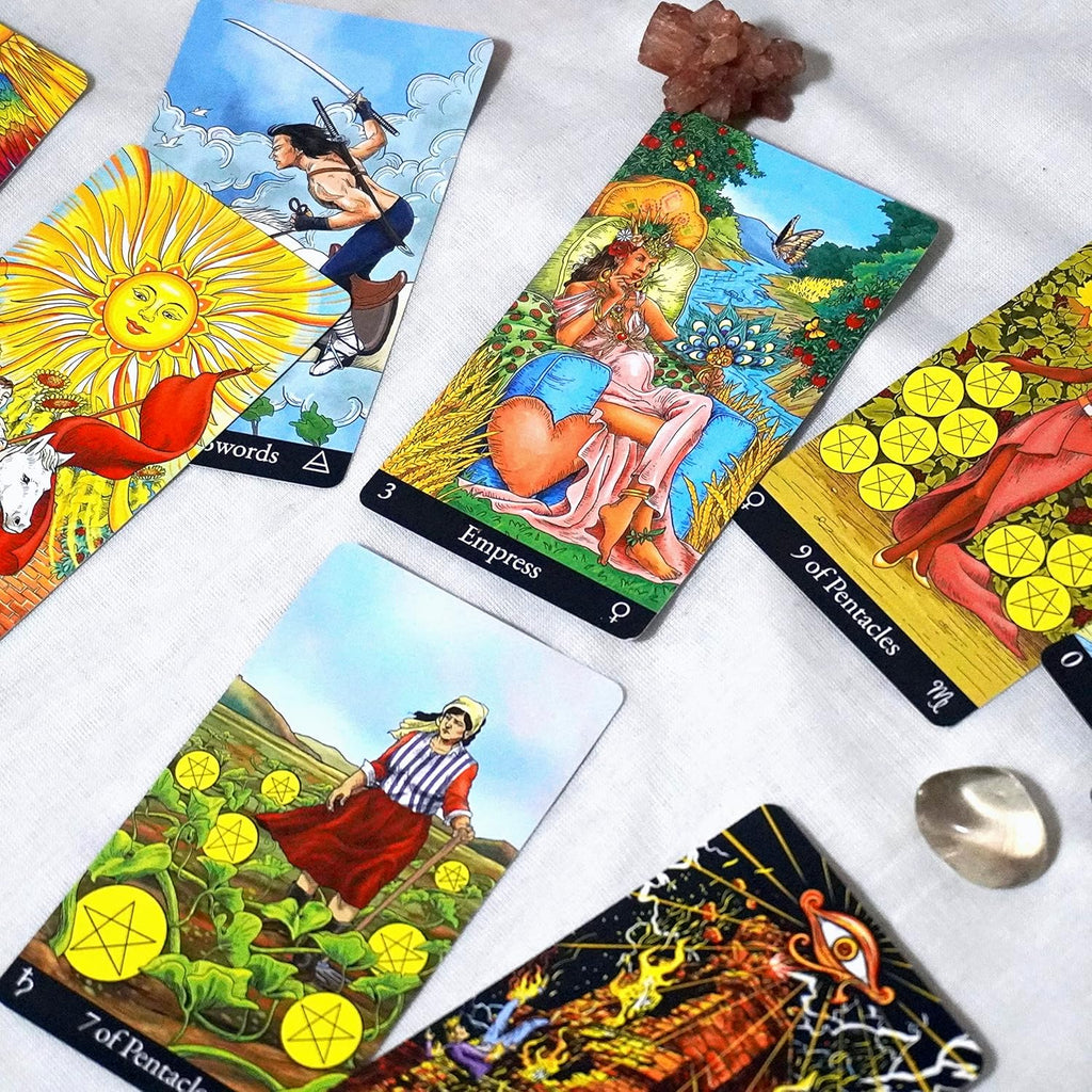 Cards Deck with Online Guide QR Codes for Beginners and Experts Readers, 78 Tarot Deck Cards, Classic Traditional Tarot Deck Standard Size 4.75" X 2.75", Fortune Telling Cards Game