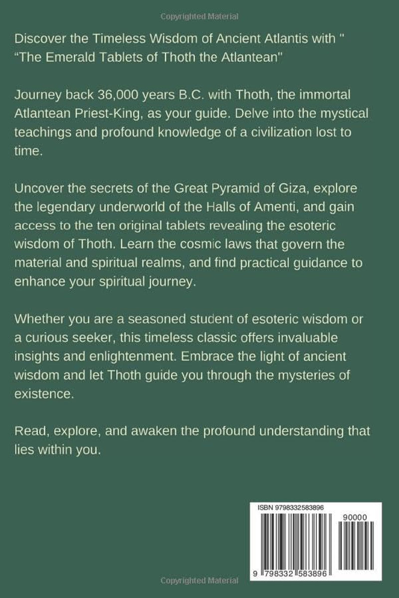 The Emerald Tablets of Thoth the Atlantean