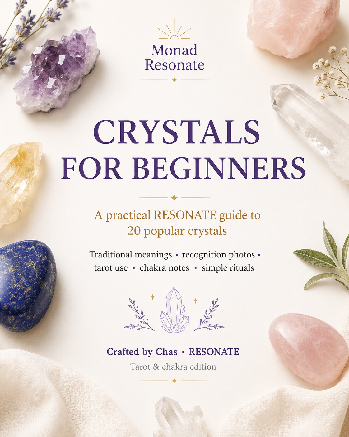 RESONATE Crystals for Beginners — Tarot & Chakra Edition — PDF DOWNLOAD