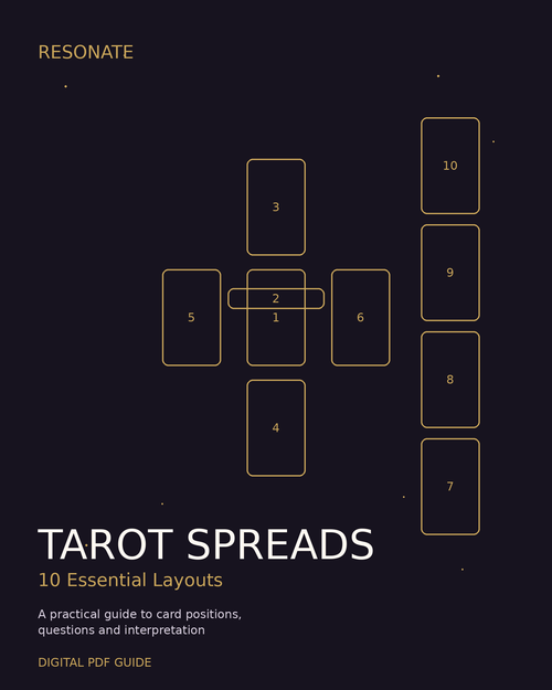 RESONATE Tarot Spreads - 10 Essential Layouts digital PDF guide cover